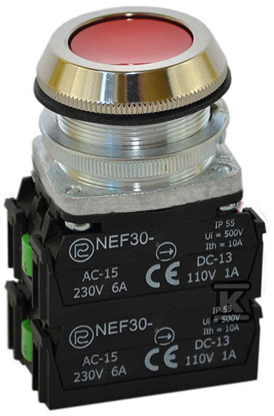 Buton NEF30-K2XY roșu W0-NEF30-K 2XY C - W0-NEF30-K 2XY C